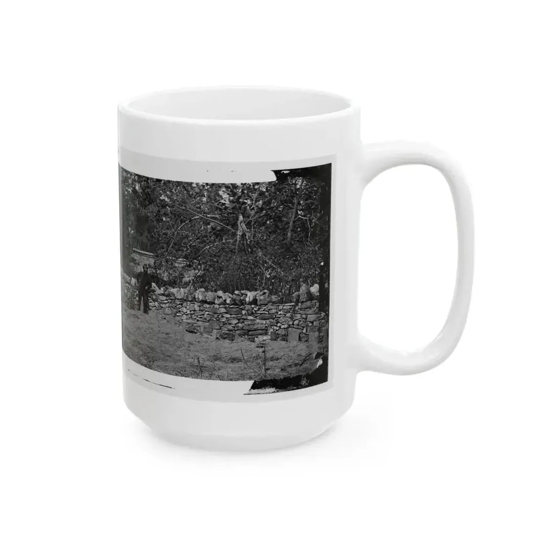Antietam, Maryland. Graves Of Federal Soldiers At Burnside Bridge (U.S. Civil War) White Coffee Mug - Go Mug Yourself