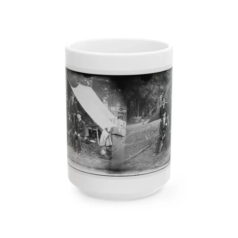 Antietam, Maryland. Group Of Federal Artillery Offices On Battlefield (U.S. Civil War) White Coffee Mug 15oz - Go Mug Yourself