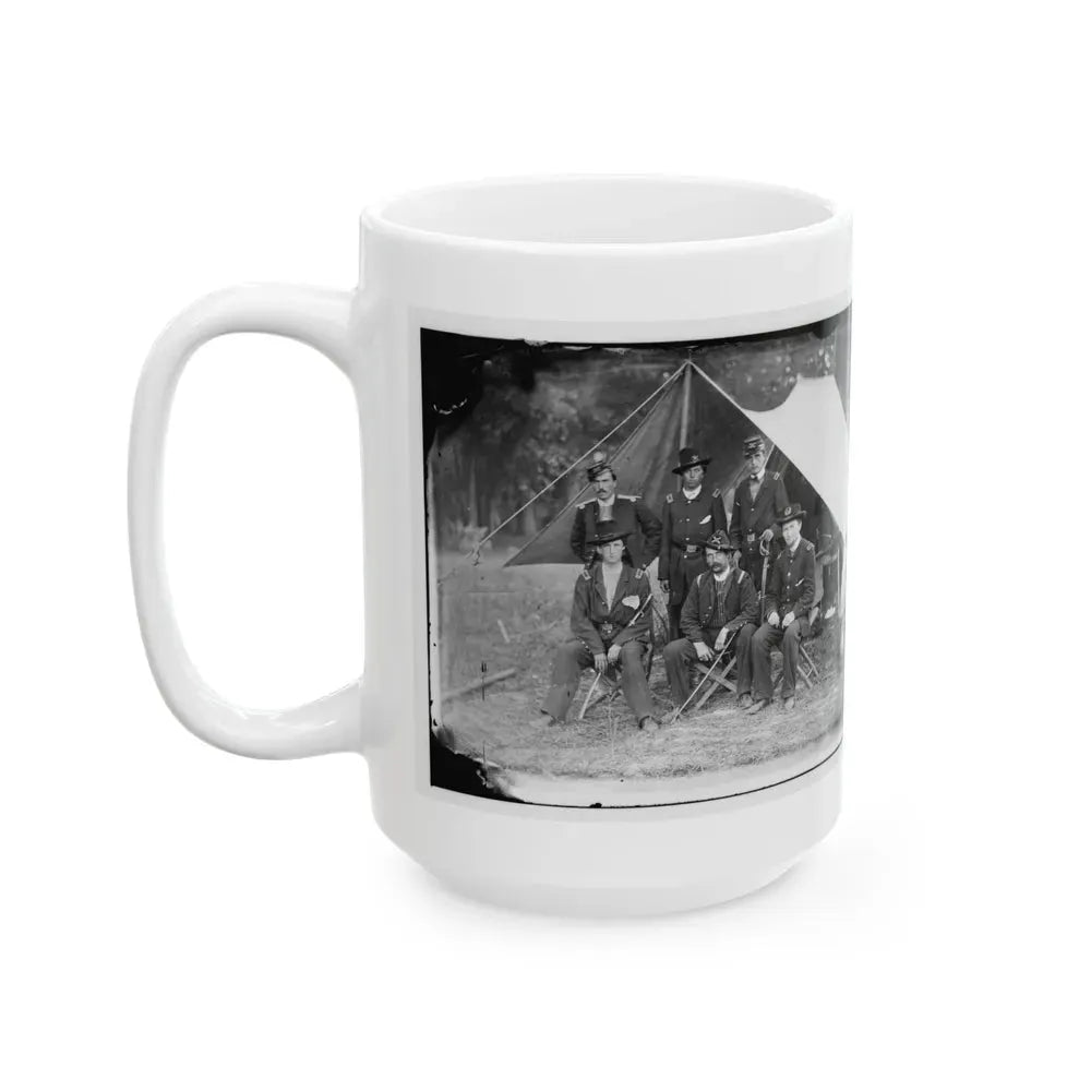 Antietam, Maryland. Group Of Federal Artillery Offices On Battlefield (U.S. Civil War) White Coffee Mug - Go Mug Yourself