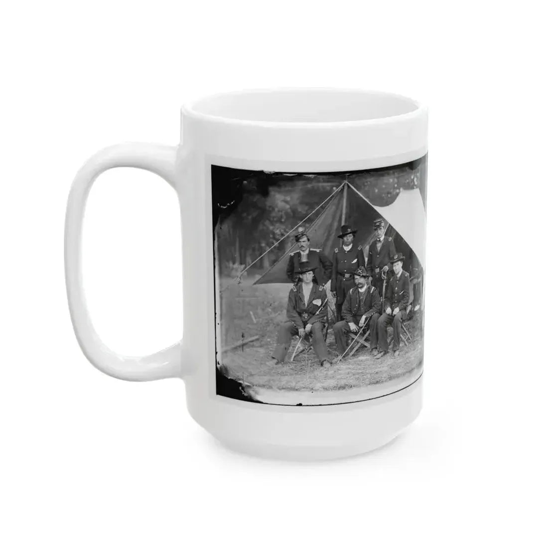 Antietam, Maryland. Group Of Federal Artillery Offices On Battlefield (U.S. Civil War) White Coffee Mug - Go Mug Yourself