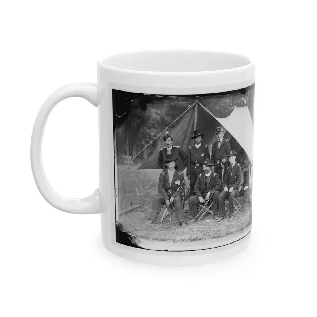 Antietam, Maryland. Group Of Federal Artillery Offices On Battlefield (U.S. Civil War) White Coffee Mug - Go Mug Yourself