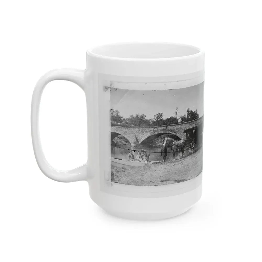 Antietam, Maryland. Picnic Party At Antietam Bridge (U.S. Civil War) White Coffee Mug - Go Mug Yourself