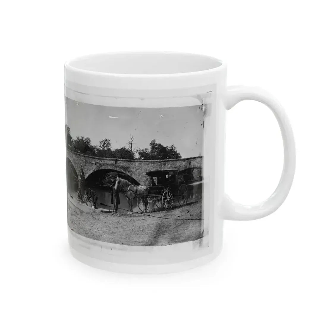 Antietam, Maryland. Picnic Party At Antietam Bridge (U.S. Civil War) White Coffee Mug - Go Mug Yourself
