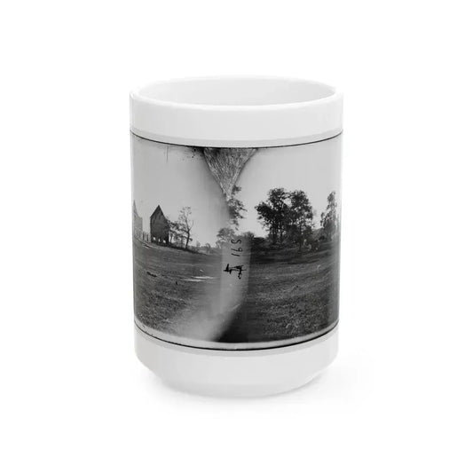 Antietam, Maryland. Real's Barn, Burned By The Bursting Of A Federal Shell At The Battle Of Antietam (U.S. Civil War) White Coffee Mug 15oz - Go Mug Yourself