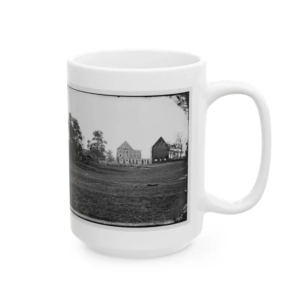 Antietam, Maryland. Real's Barn, Burned By The Bursting Of A Federal Shell At The Battle Of Antietam (U.S. Civil War) White Coffee Mug - Go Mug Yourself