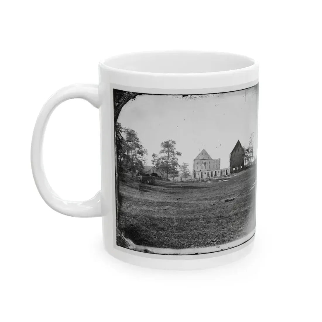 Antietam, Maryland. Real's Barn, Burned By The Bursting Of A Federal Shell At The Battle Of Antietam (U.S. Civil War) White Coffee Mug - Go Mug Yourself