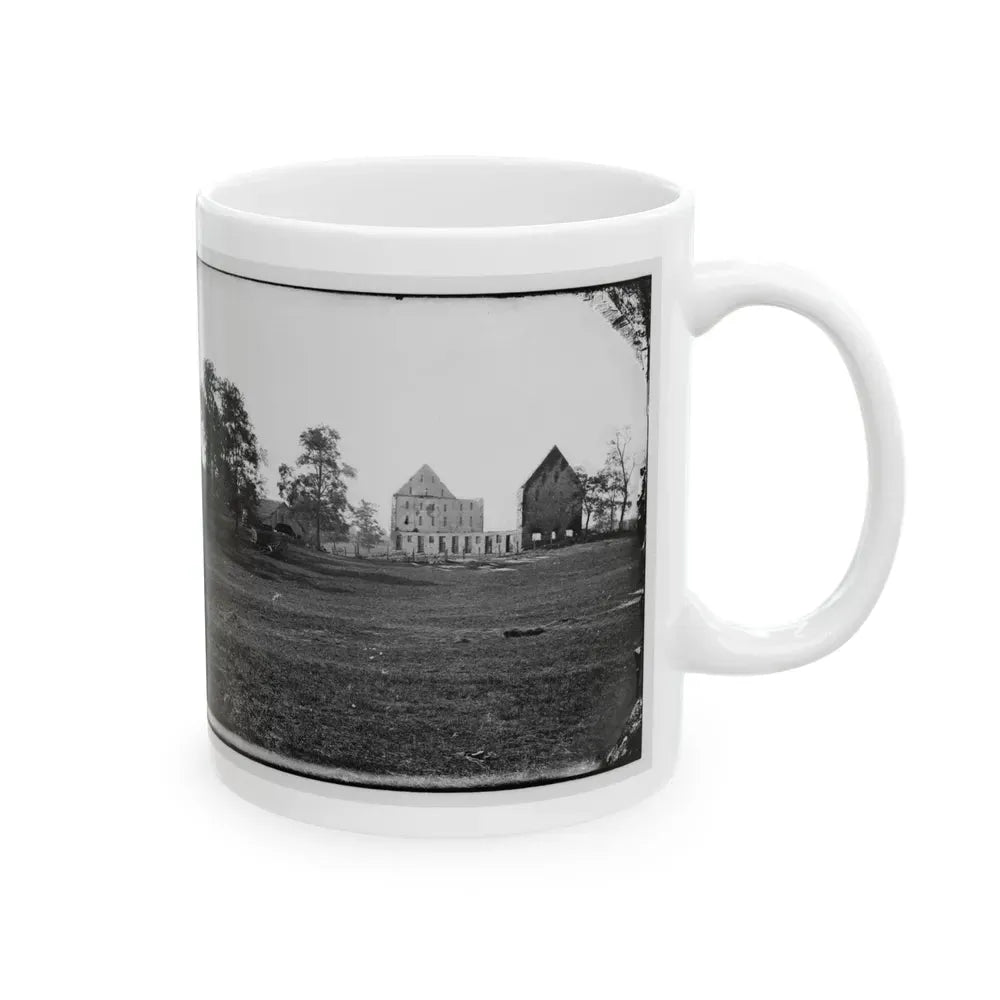 Antietam, Maryland. Real's Barn, Burned By The Bursting Of A Federal Shell At The Battle Of Antietam (U.S. Civil War) White Coffee Mug - Go Mug Yourself