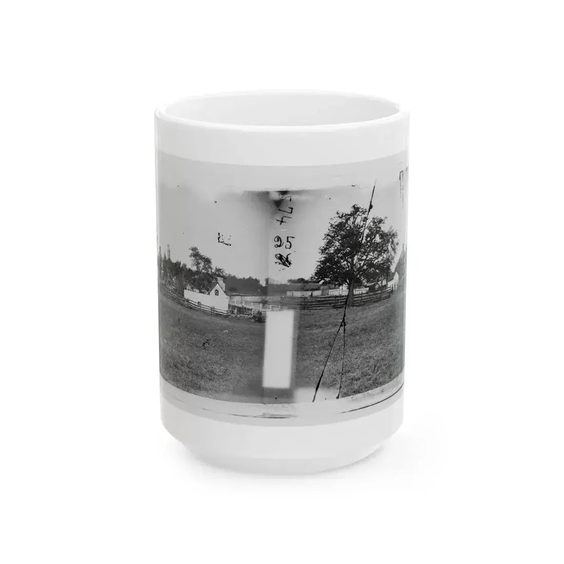 Antietam, Maryland. Ruins Of Mumma's House On The Battlefield (U.S. Civil War) White Coffee Mug 15oz - Go Mug Yourself