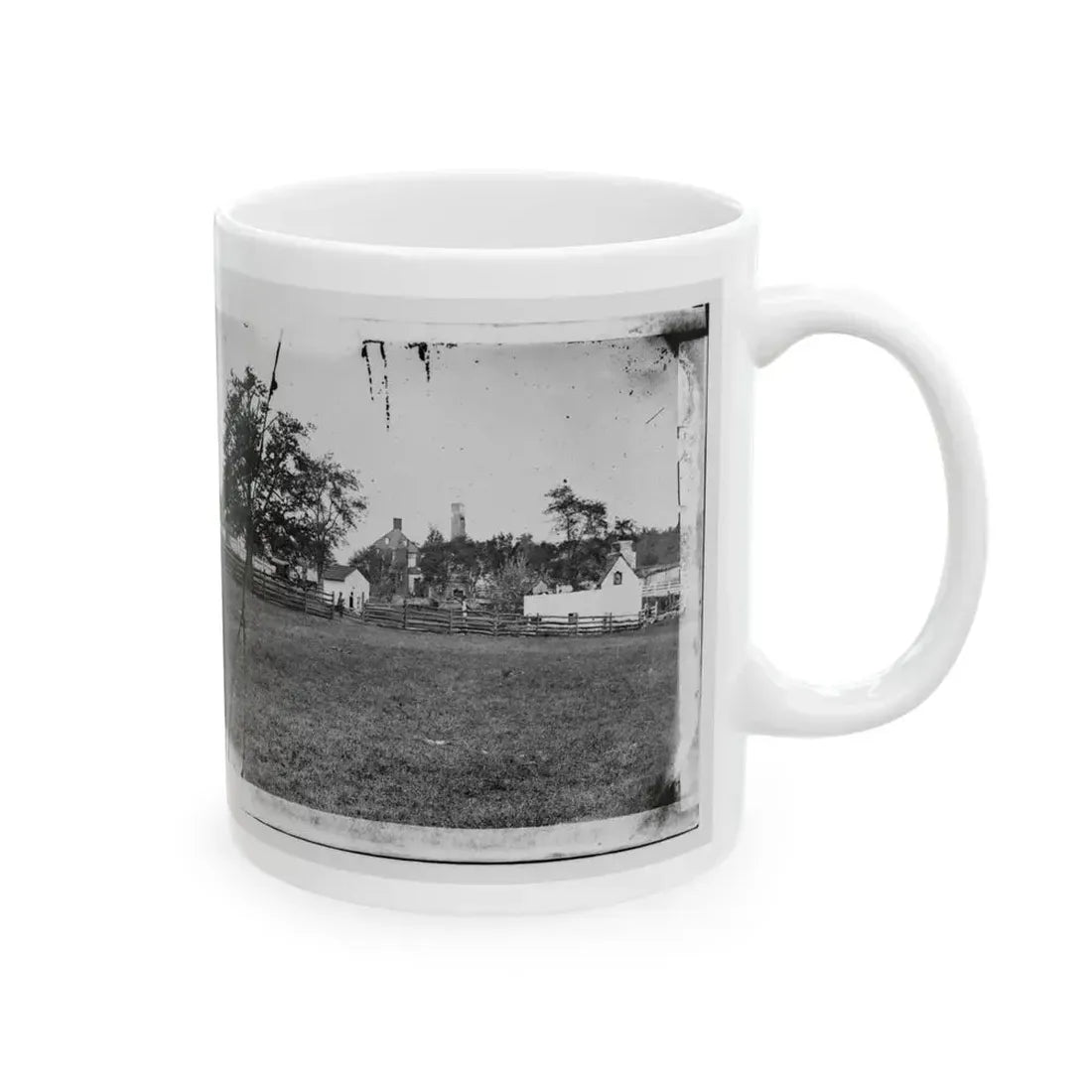 Antietam, Maryland. Ruins Of Mumma's House On The Battlefield (U.S. Civil War) White Coffee Mug - Go Mug Yourself