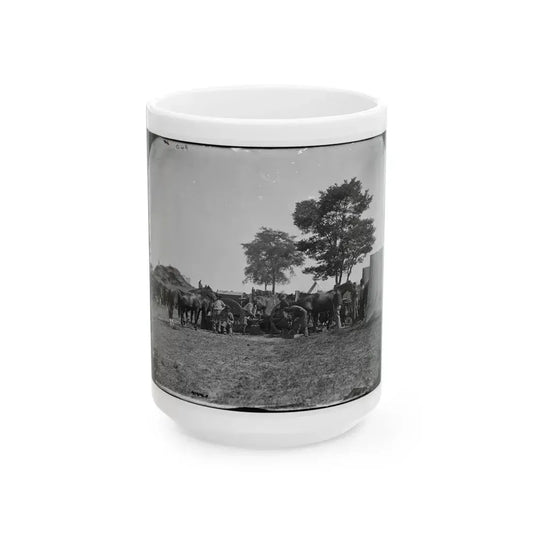 Antietam, Md. Blacksmith Shoeing Horses At Headquarters, Army Of The Potomac (U.S. Civil War) White Coffee Mug 15oz - Go Mug Yourself