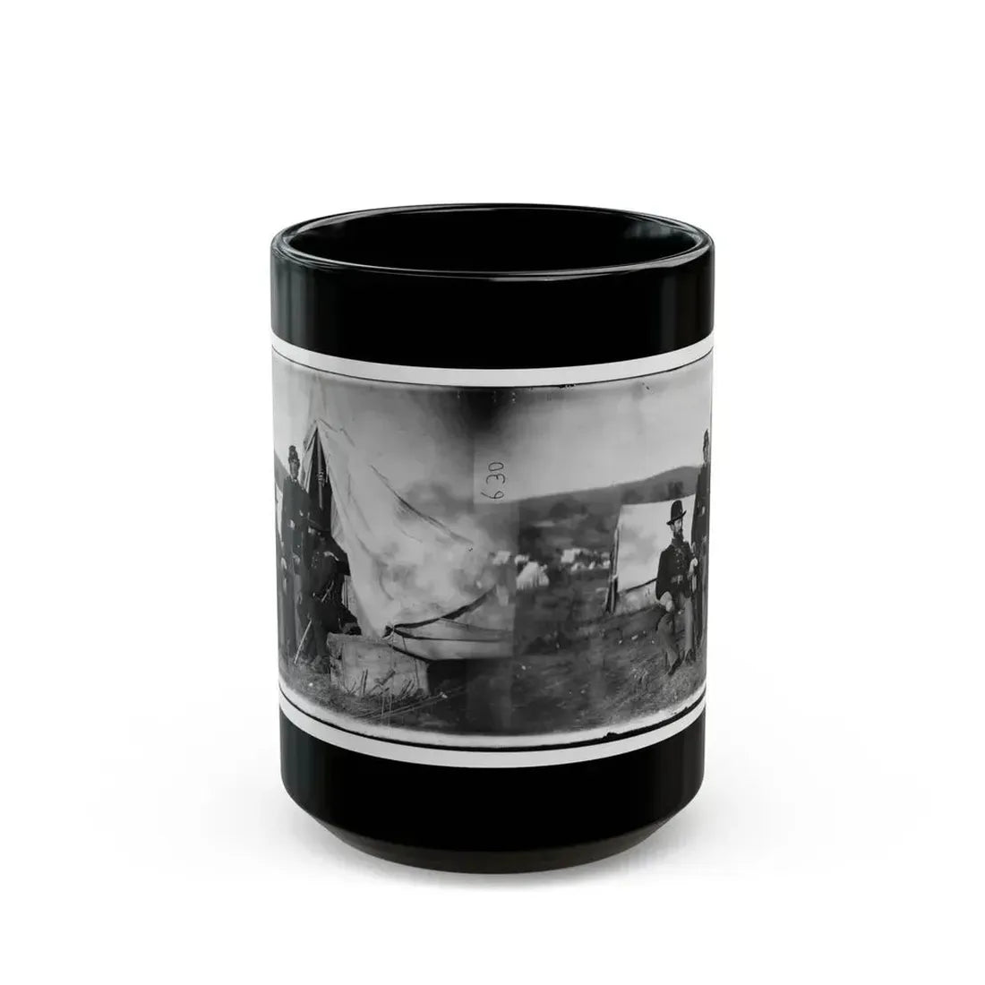 Antietam, Md. Col. John S. Crocker, Lt. Col. Benjamin C. Butler, And Adjutant Of 93d New York Volunteers (U.S. Civil War) Black Coffee Mug 15oz - Go Mug Yourself