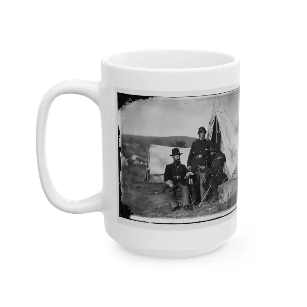 Antietam, Md. Col. John S. Crocker, Lt. Col. Benjamin C. Butler, And Adjutant Of 93d New York Volunteers (U.S. Civil War) White Coffee Mug - Go Mug Yourself