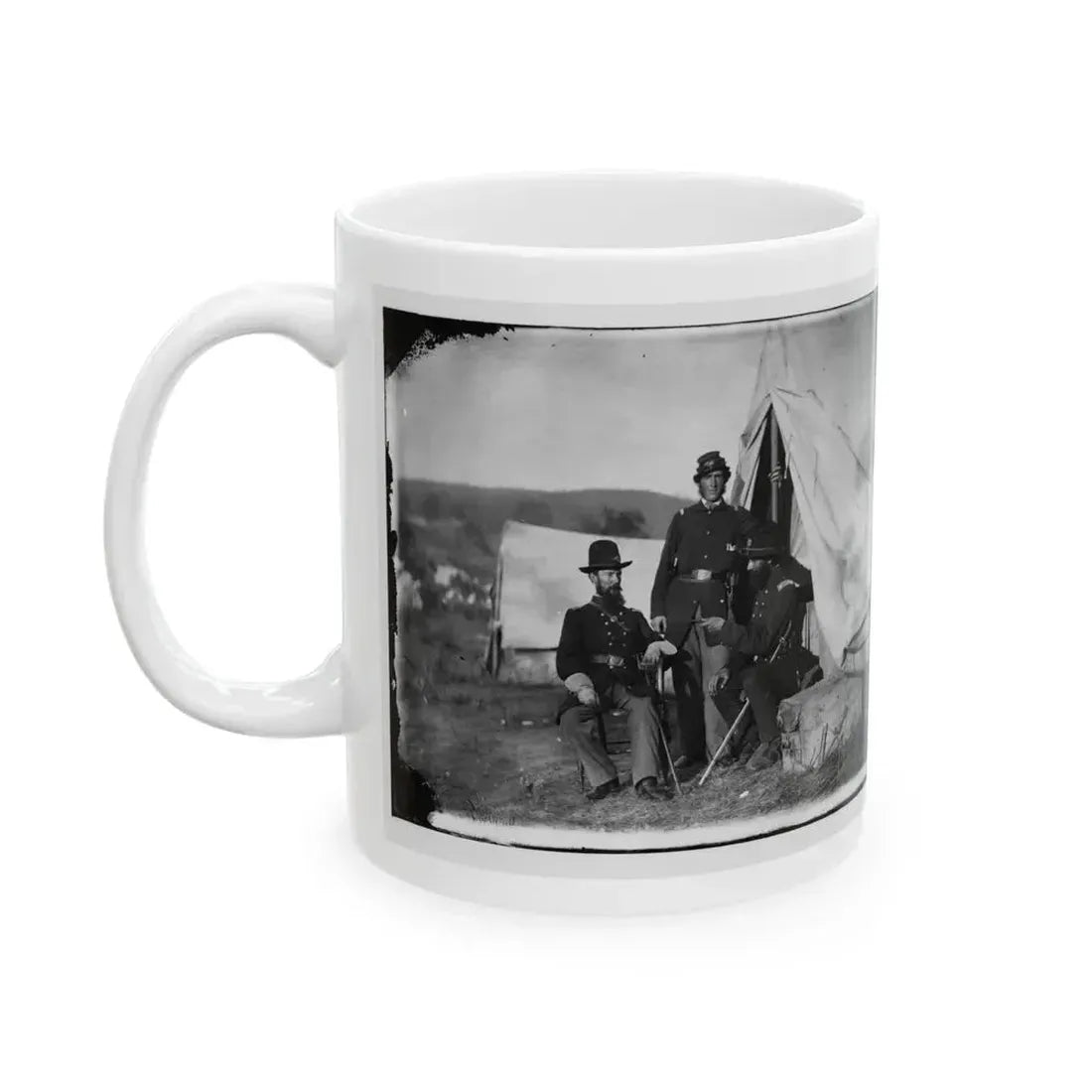 Antietam, Md. Col. John S. Crocker, Lt. Col. Benjamin C. Butler, And Adjutant Of 93d New York Volunteers (U.S. Civil War) White Coffee Mug - Go Mug Yourself