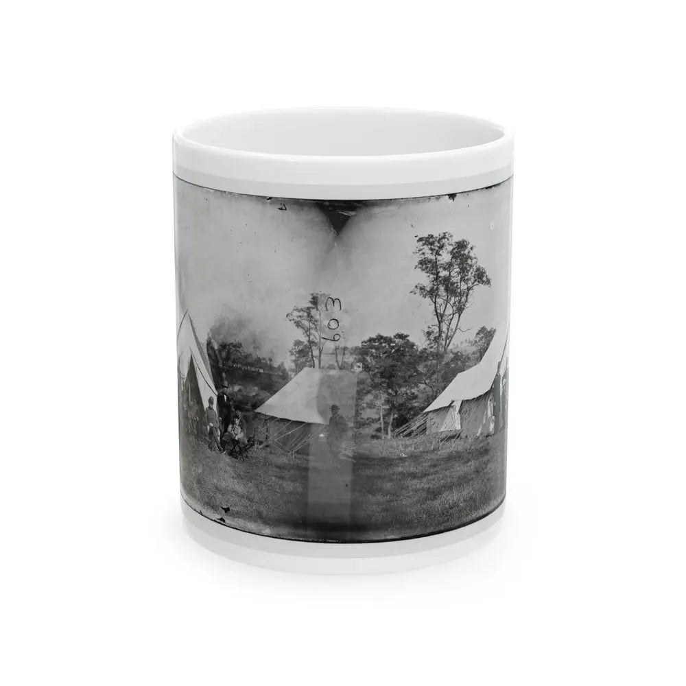 Antietam, Md. Gen. Randolph B. Marcy With Officers And Civilians At Army Of The Potomac Headquarters (U.S. Civil War) White Coffee Mug 11oz - Go Mug Yourself