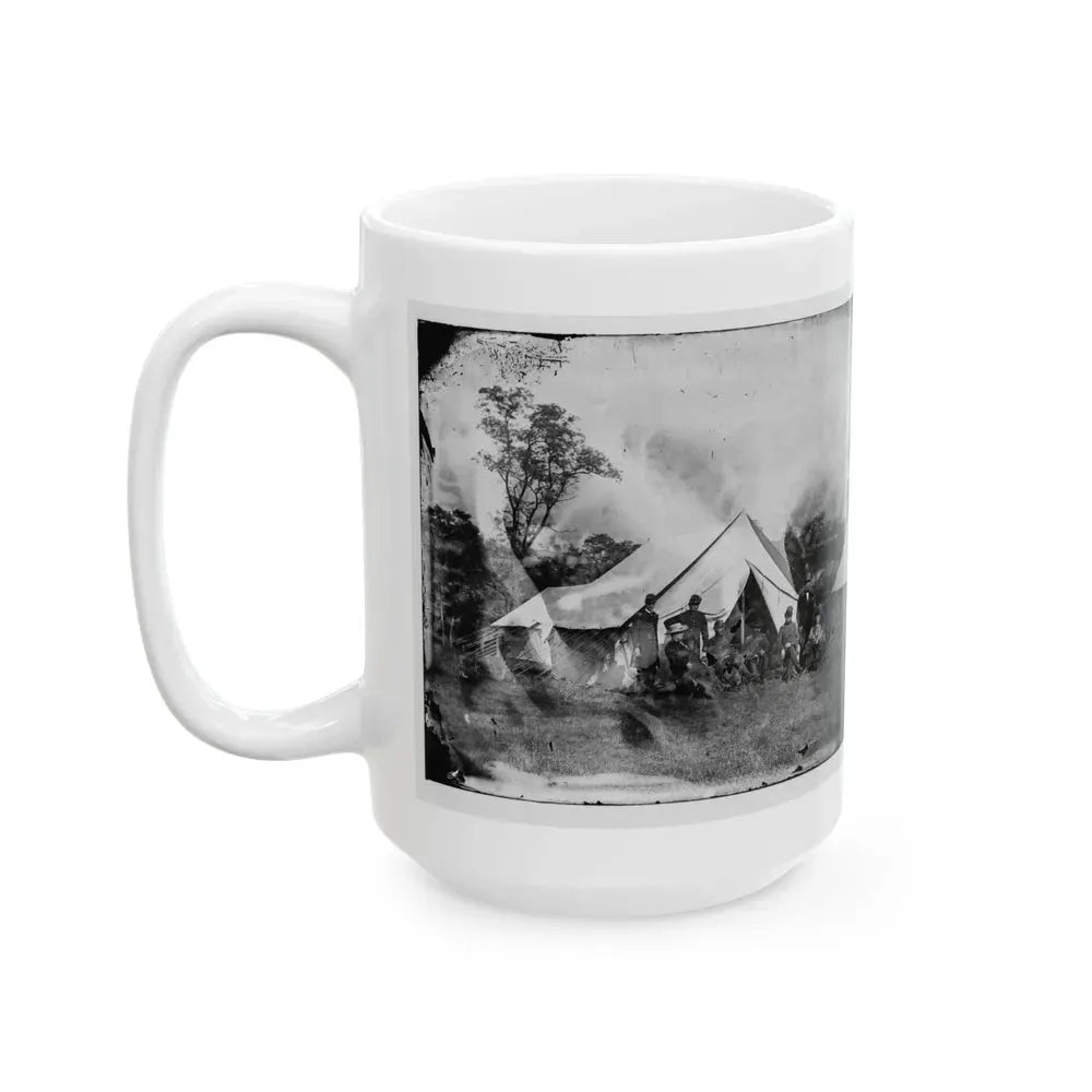 Antietam, Md. Gen. Randolph B. Marcy With Officers And Civilians At Army Of The Potomac Headquarters (U.S. Civil War) White Coffee Mug - Go Mug Yourself