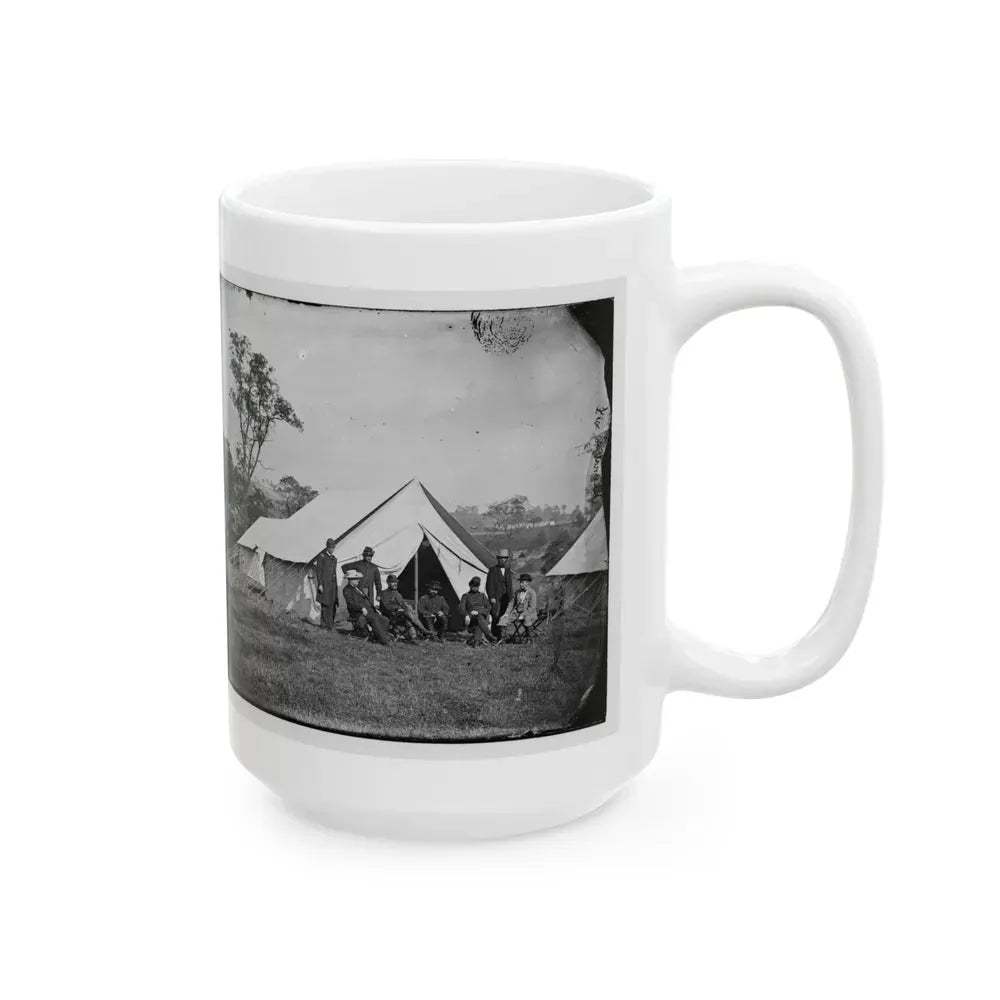 Antietam, Md. Gen. Randolph B. Marcy With Officers And Civilians At Army Of The Potomac Headquarters (U.S. Civil War) White Coffee Mug - Go Mug Yourself