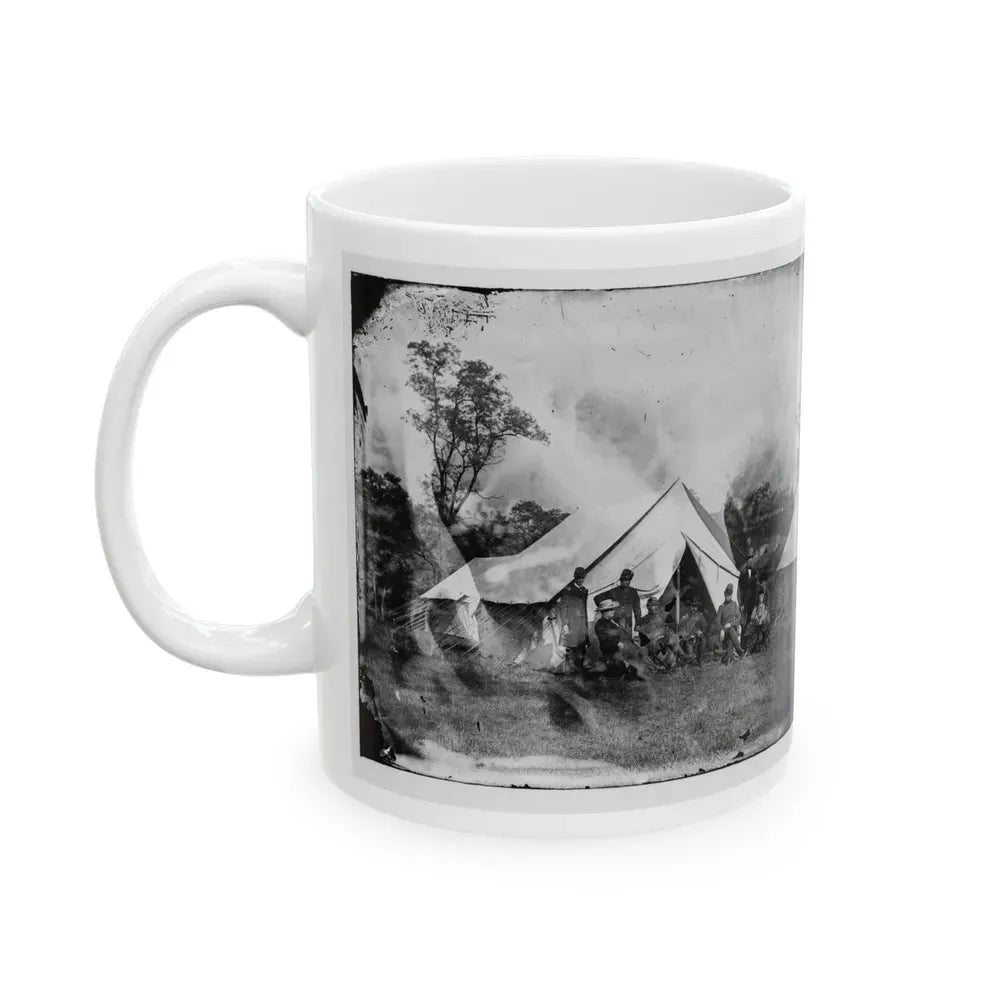Antietam, Md. Gen. Randolph B. Marcy With Officers And Civilians At Army Of The Potomac Headquarters (U.S. Civil War) White Coffee Mug - Go Mug Yourself