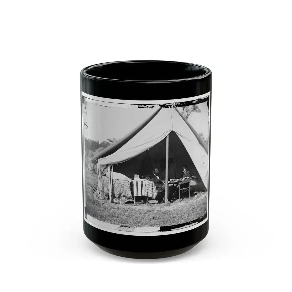Antietam, Md. President Lincoln And Gen. George B. Mcclellan In The General's Tent; Another View (U.S. Civil War) Black Coffee Mug 15oz - Go Mug Yourself