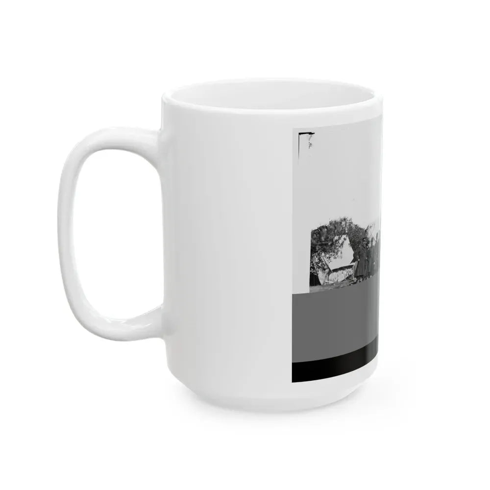 Antietam, Md. President Lincoln With Gen. George B. Mcclellan And Group Of Officers (U.S. Civil War) White Coffee Mug - Go Mug Yourself