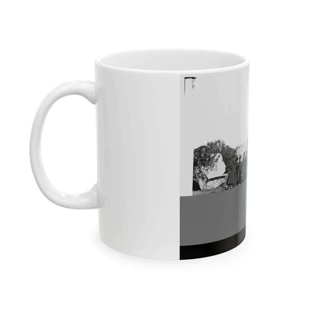 Antietam, Md. President Lincoln With Gen. George B. Mcclellan And Group Of Officers (U.S. Civil War) White Coffee Mug - Go Mug Yourself