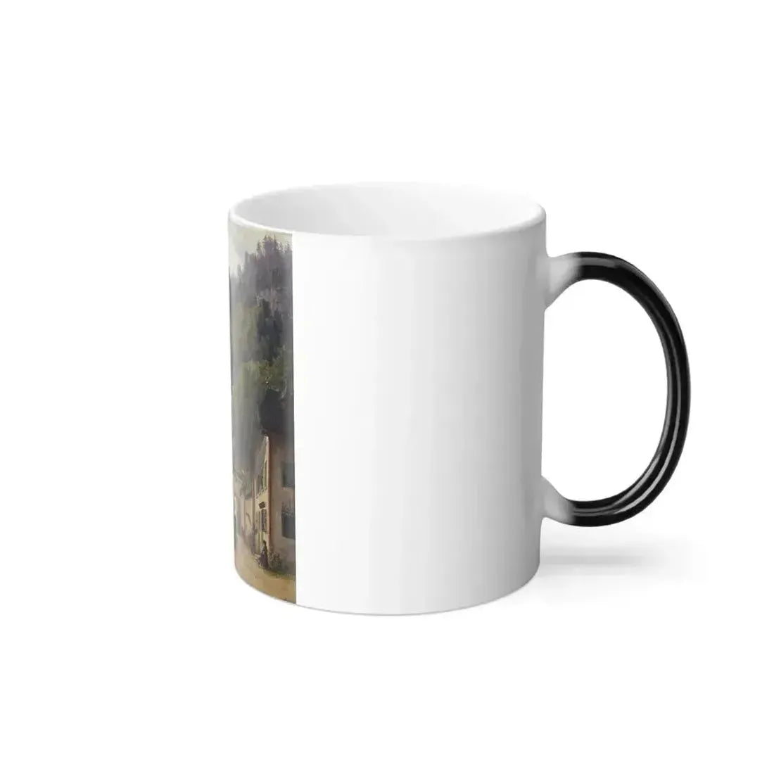 Anton Schiffer (1811-1876) Scene from Hallstatt - Oil on Paper mounted on Canvas - Color Changing Mug 11oz - Go Mug Yourself