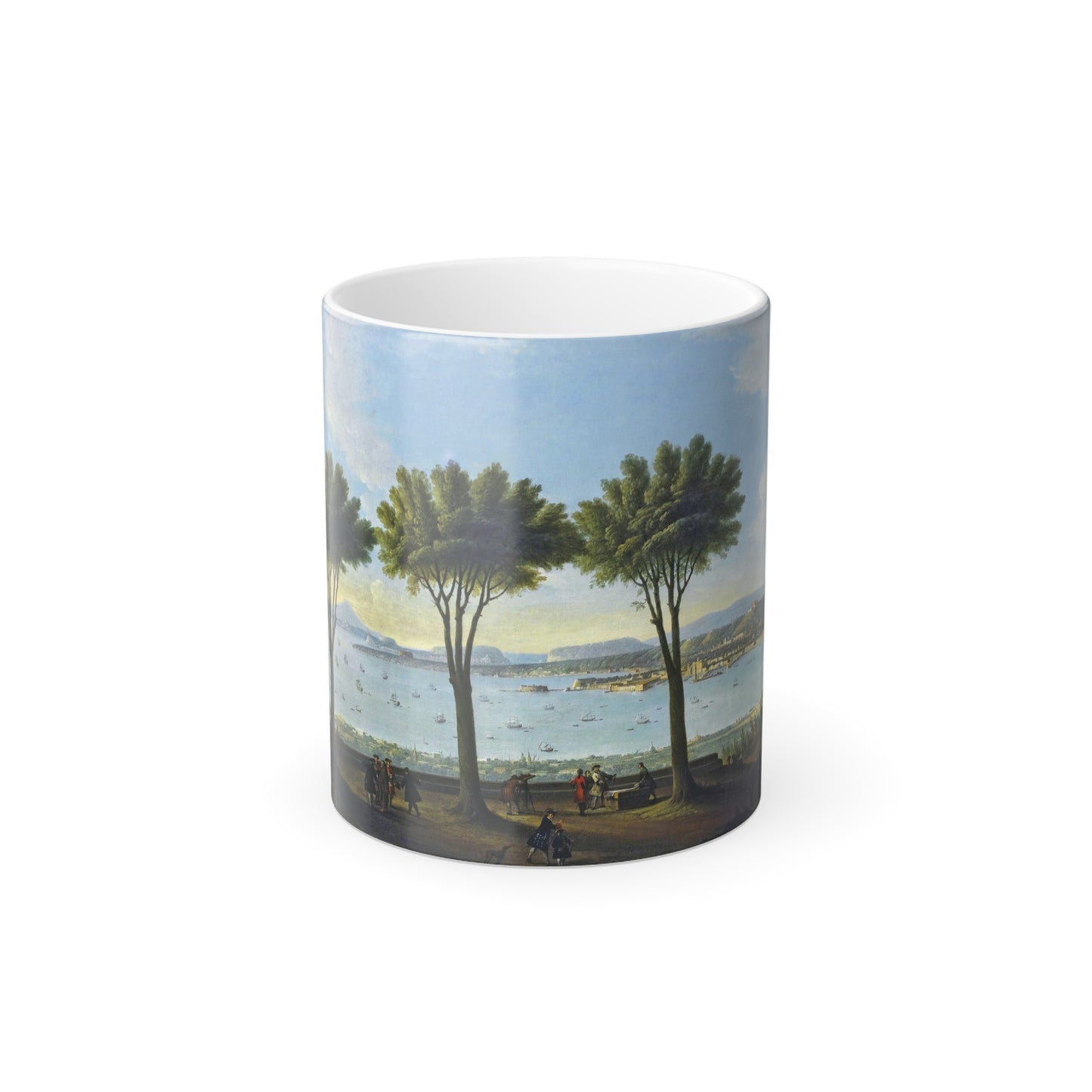 Antonio Joli (1700-1777) Veduta di Napoli dal Vesuvio - Olio su Tela 1760 - Color Changing Mug 11oz-11oz-Go Mug Yourself