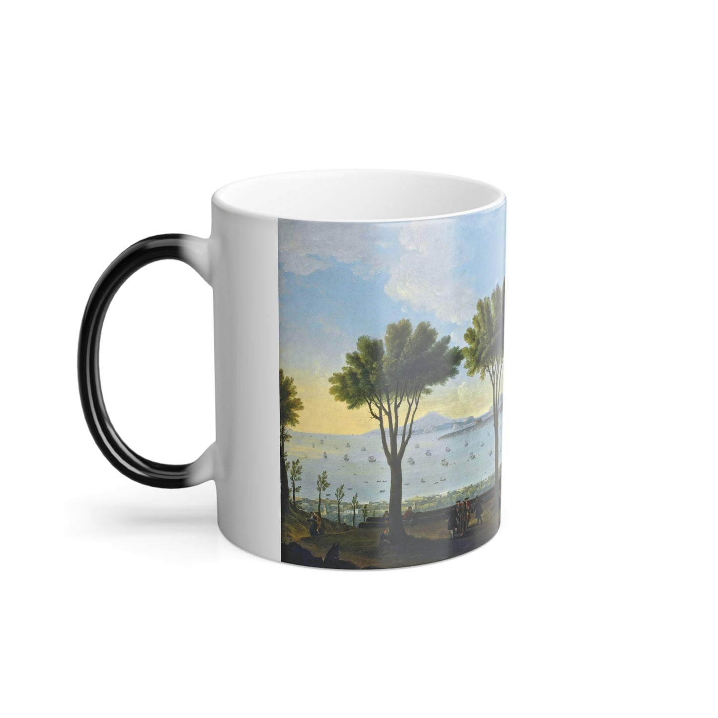 Antonio Joli (1700-1777) Veduta di Napoli dal Vesuvio - Olio su Tela 1760 - Color Changing Mug 11oz-Go Mug Yourself