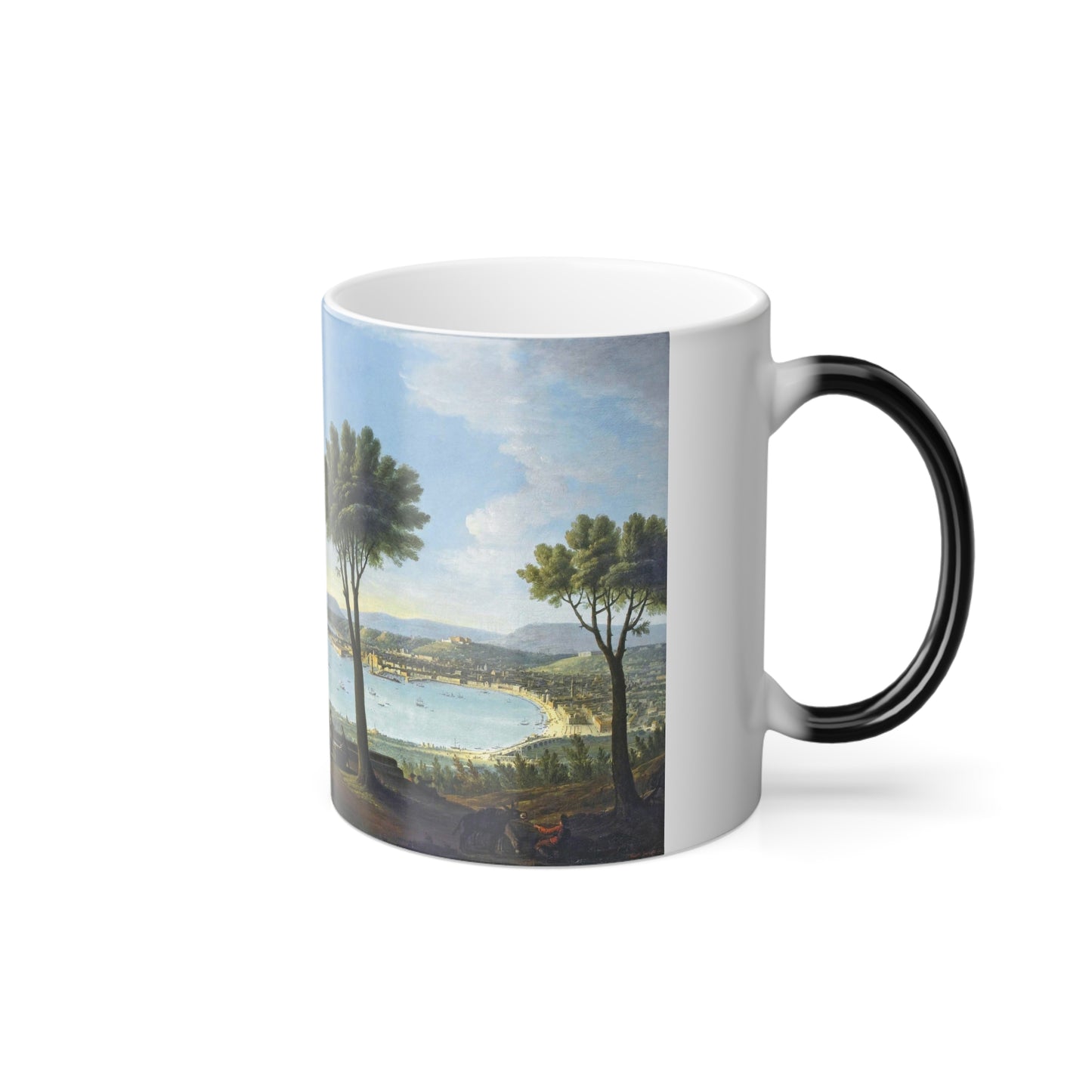 Antonio Joli (1700-1777) Veduta di Napoli dal Vesuvio - Olio su Tela 1760 - Color Changing Mug 11oz-Go Mug Yourself