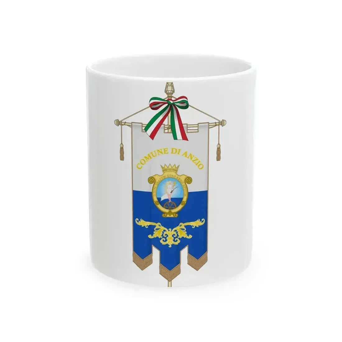 Anzio-Gonfalone (Italy) White Coffee Mug 11oz - Go Mug Yourself