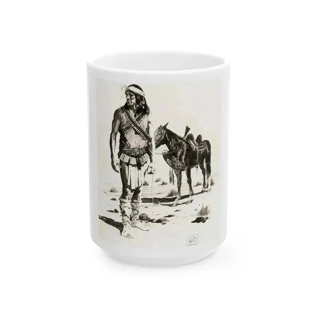 Apache Indian - White Coffee Mug 15oz - Go Mug Yourself