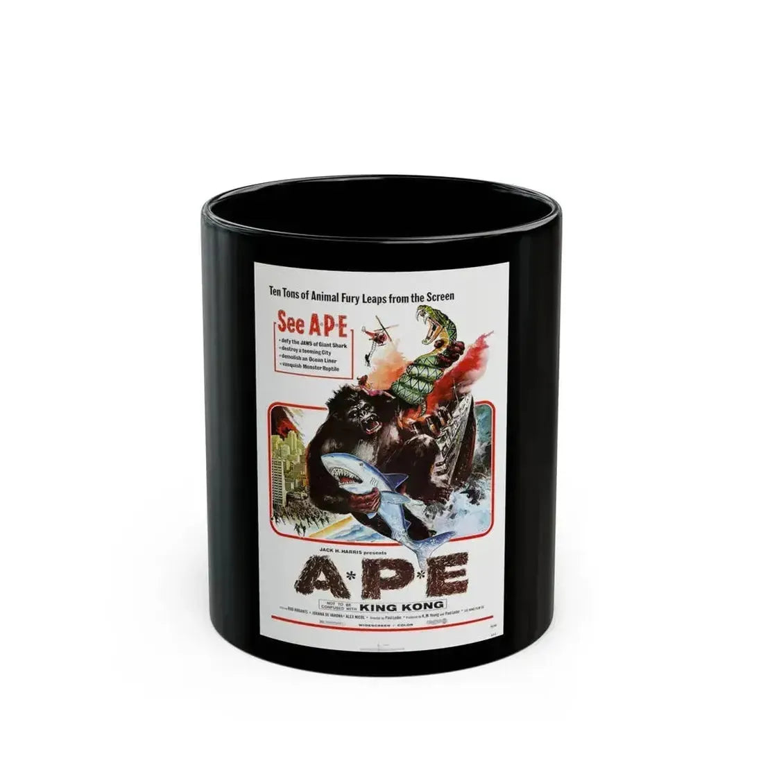 APE (KINGKONG, A-P-E) 1976 Movie Poster - Black Coffee Mug 11oz - Go Mug Yourself