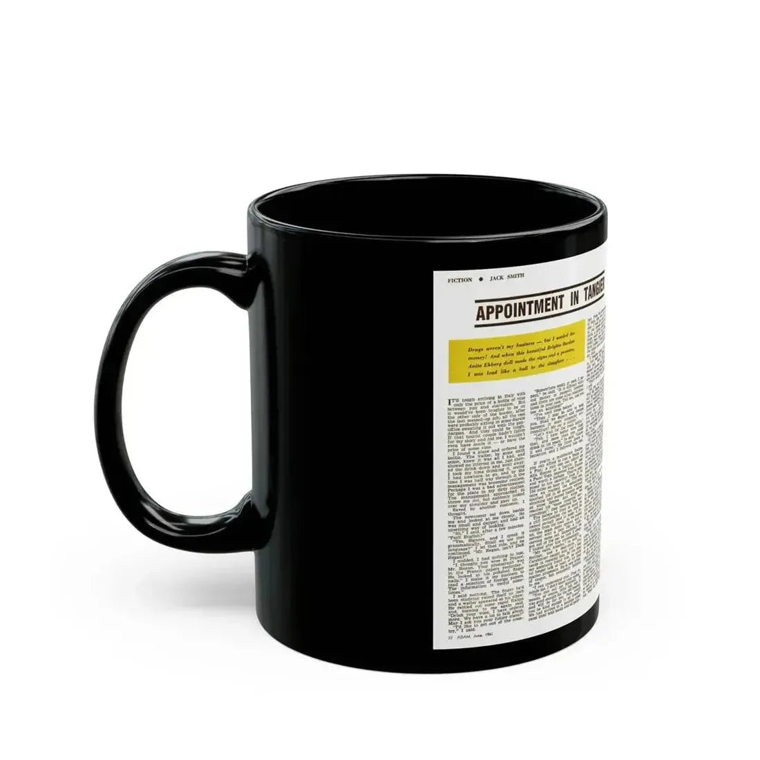 Appointment In Tangier, Adam magazine, June 1961 - Black Coffee Mug - Go Mug Yourself