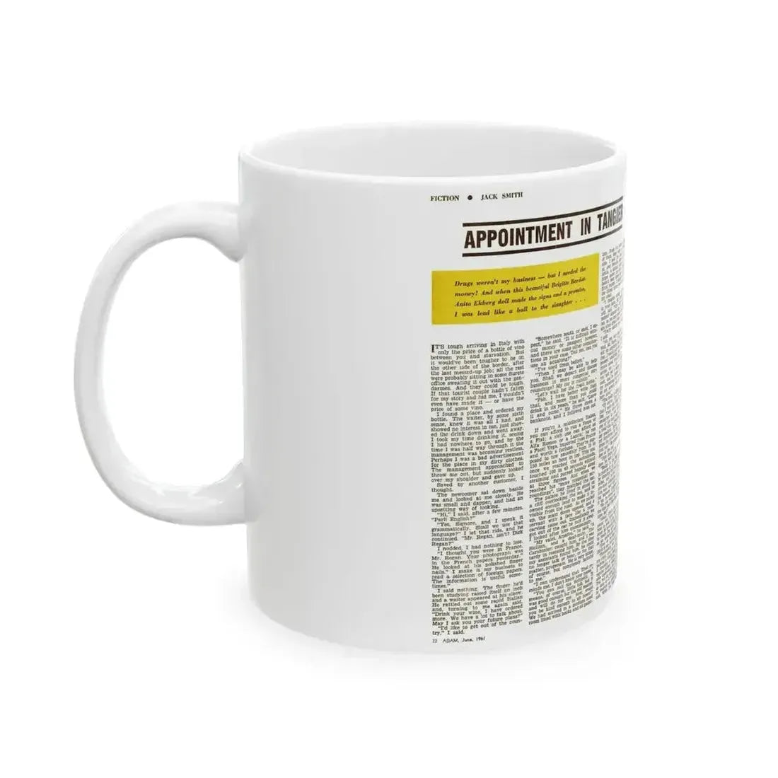 Appointment In Tangier, Adam magazine, June 1961 - White Coffee Mug - Go Mug Yourself