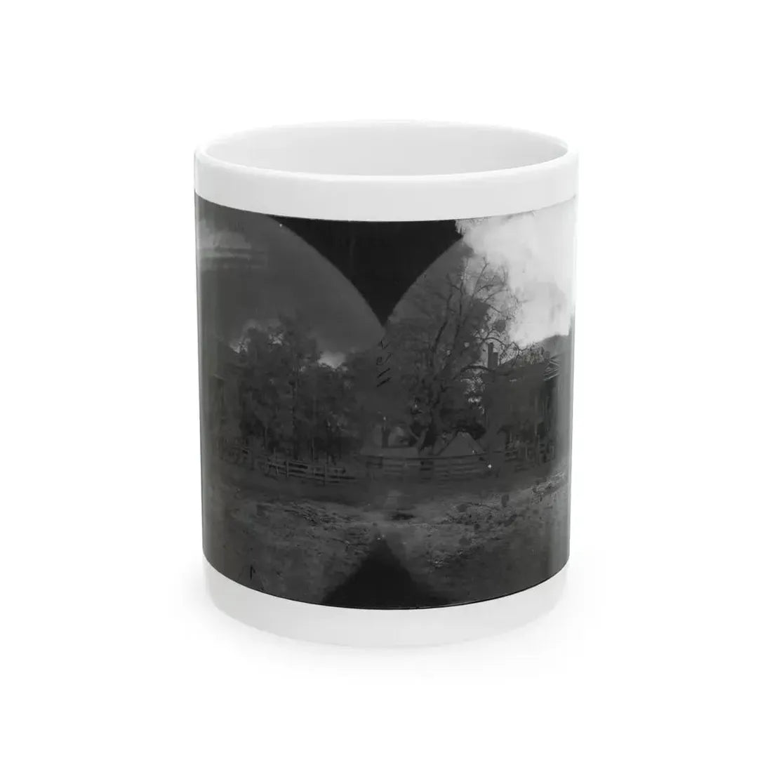 Appomattox Court House, Virginia. View Of Court House And Soldiers (U.S. Civil War) White Coffee Mug 11oz - Go Mug Yourself