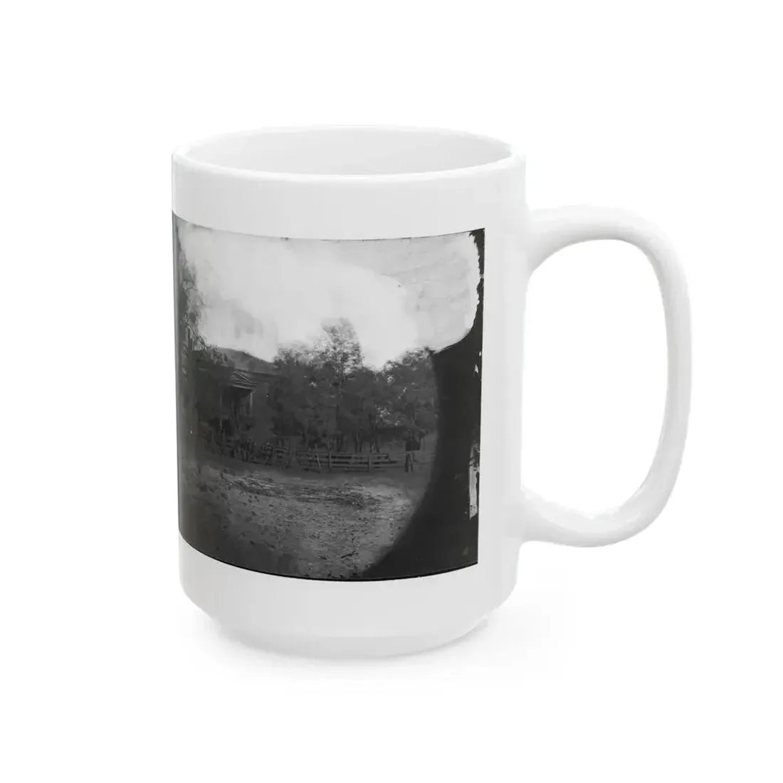 Appomattox Court House, Virginia. View Of Court House And Soldiers (U.S. Civil War) White Coffee Mug - Go Mug Yourself