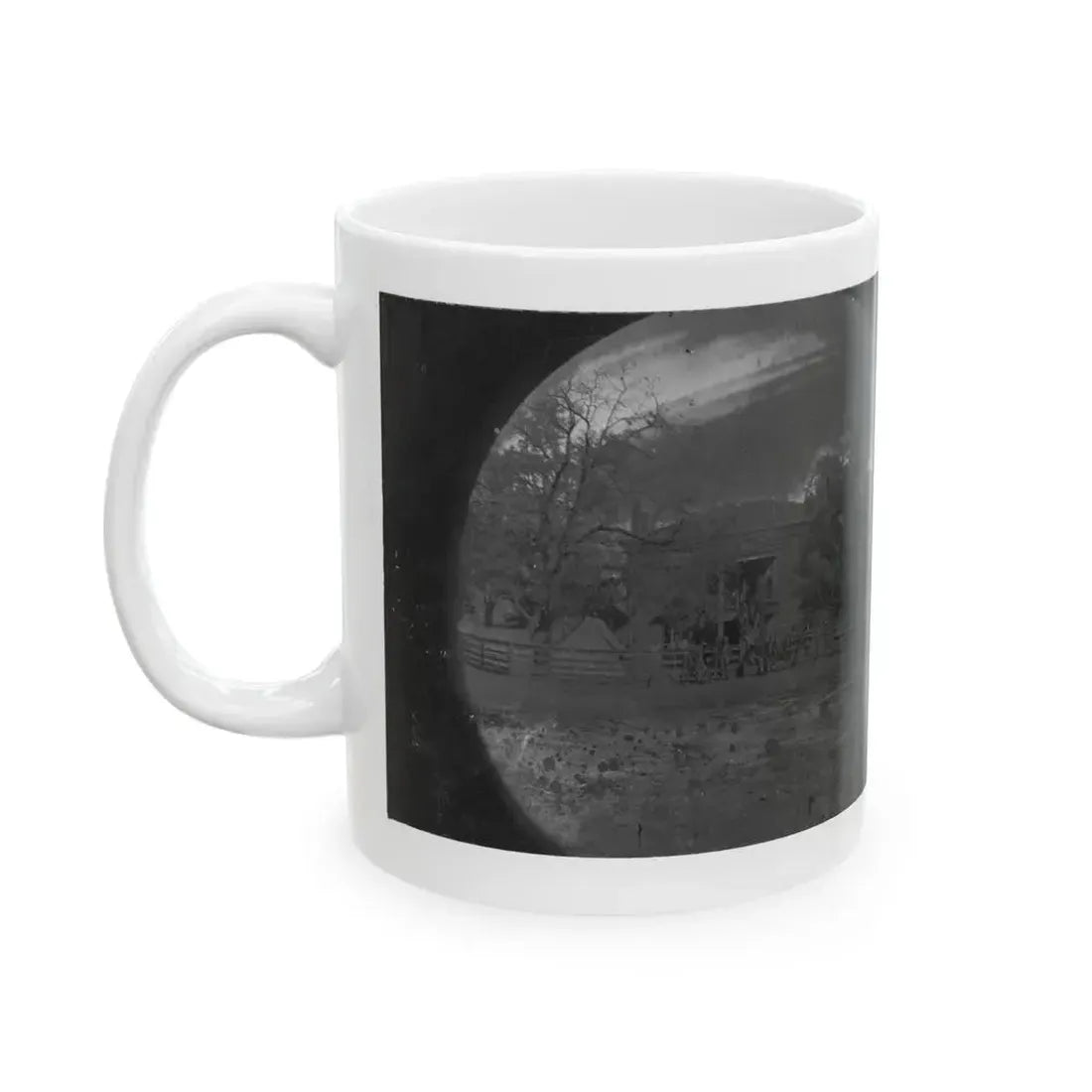 Appomattox Court House, Virginia. View Of Court House And Soldiers (U.S. Civil War) White Coffee Mug - Go Mug Yourself