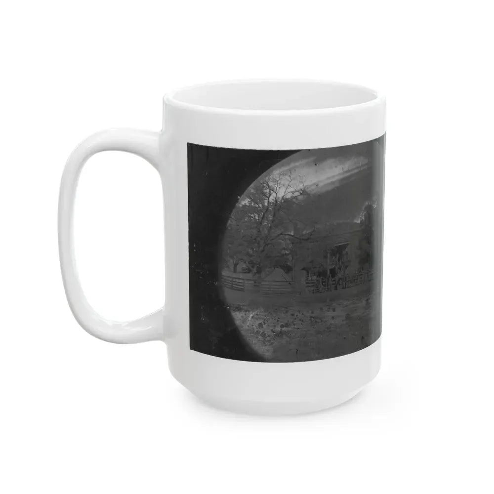 Appomattox Court House, Virginia. View Of Court House And Soldiers (U.S. Civil War) White Coffee Mug - Go Mug Yourself