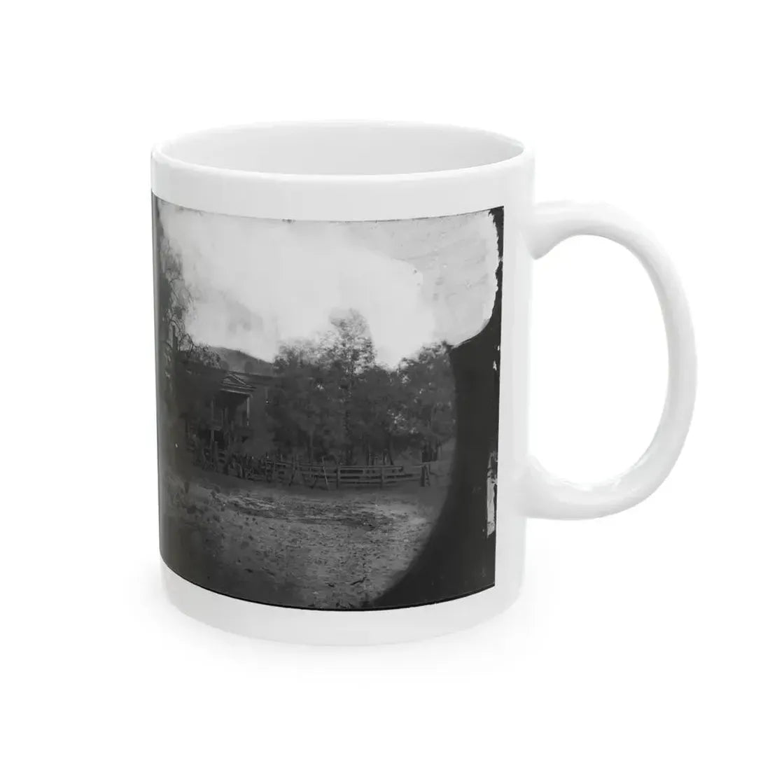 Appomattox Court House, Virginia. View Of Court House And Soldiers (U.S. Civil War) White Coffee Mug - Go Mug Yourself