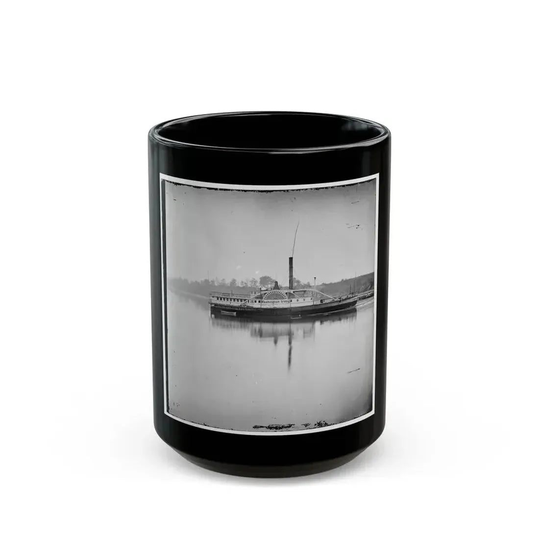 Appomattox River, Va.  U.S.S. Transport Washington Irving (U.S. Civil War) Black Coffee Mug 15oz - Go Mug Yourself