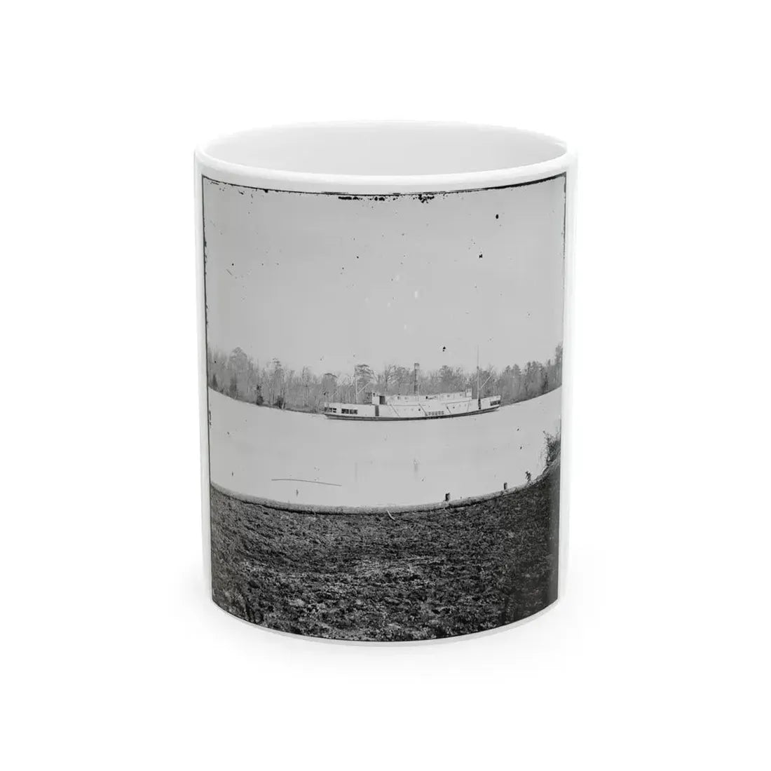 Appomattox River, Virginia. Boat On The Appomattox River (U.S. Civil War) White Coffee Mug 11oz - Go Mug Yourself