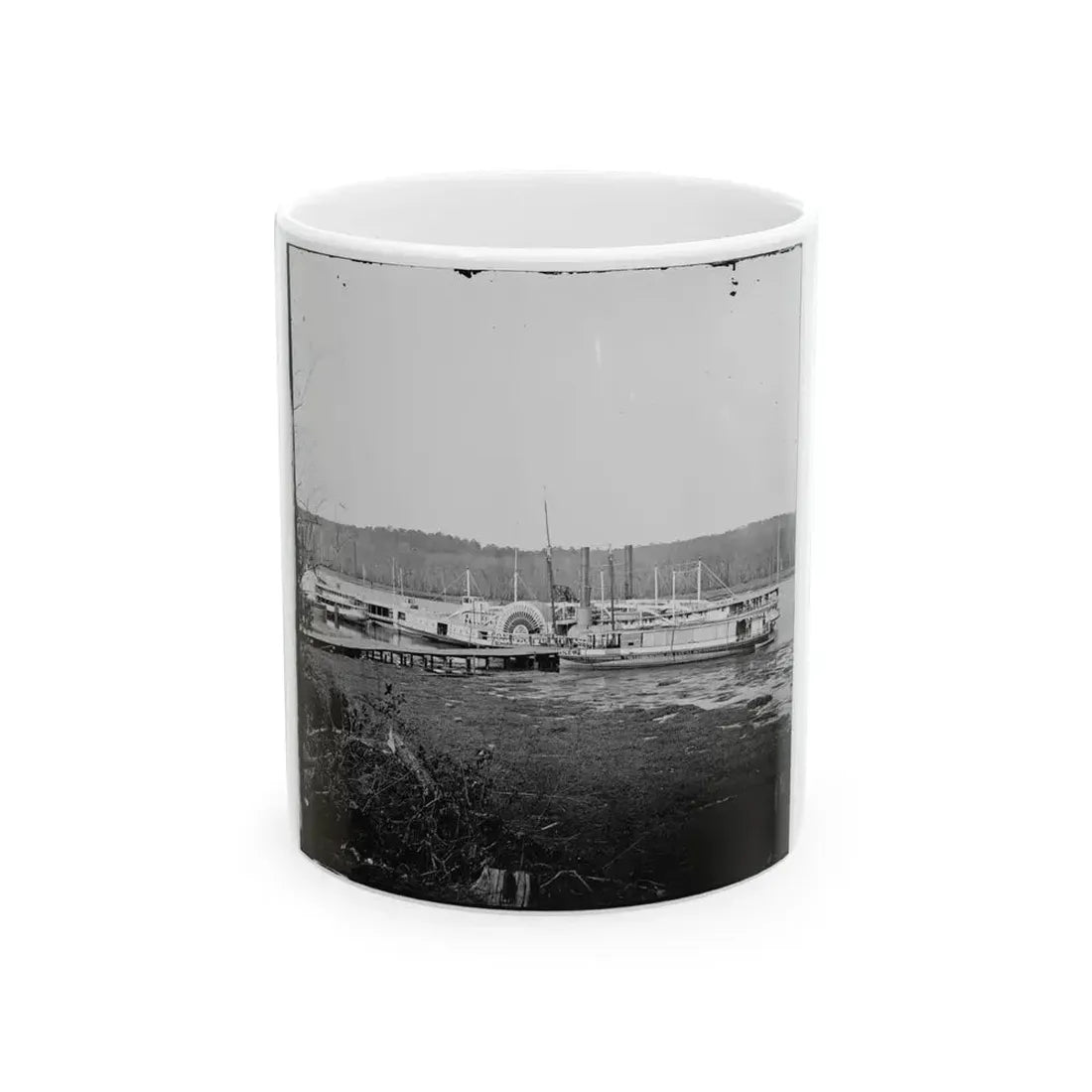 Appomattox River, Virginia. Medical Supply Boat Connecticut (U.S. Civil War) White Coffee Mug 11oz - Go Mug Yourself