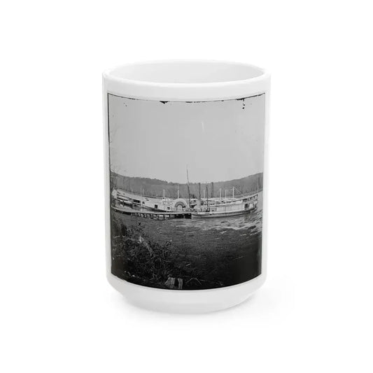 Appomattox River, Virginia. Medical Supply Boat Connecticut (U.S. Civil War) White Coffee Mug 15oz - Go Mug Yourself