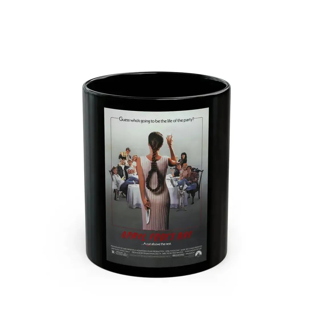 APRIL FOOL'S DAY 1986 Movie Poster - Black Coffee Mug 11oz - Go Mug Yourself