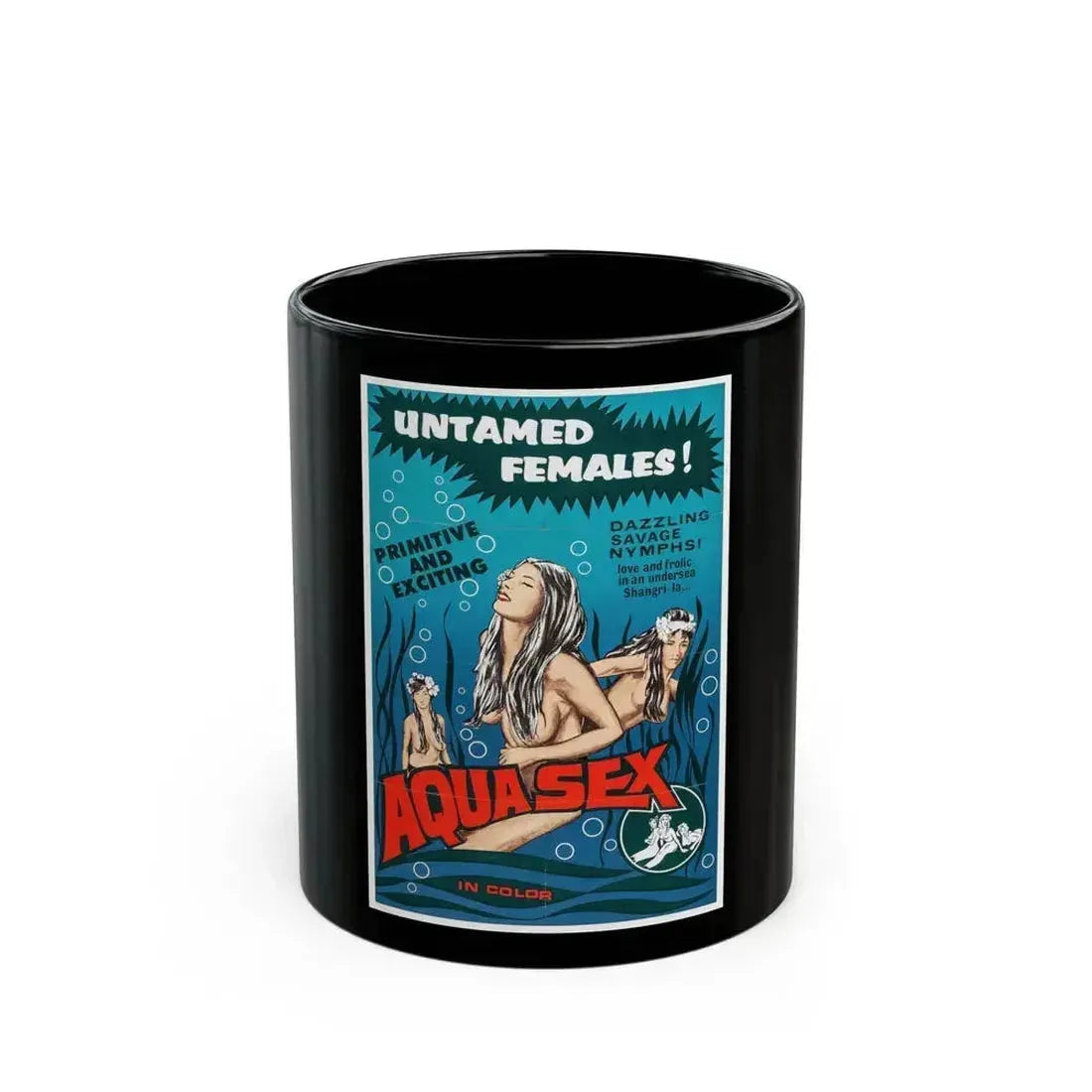 AQUA SEX (THE MERMAIDS OF TIBURON) 1962 Movie Poster - Black Coffee Mug 11oz - Go Mug Yourself