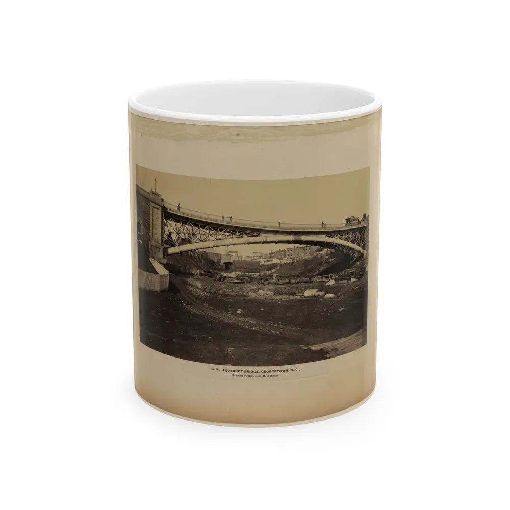 Aqueduct Bridge, Georgetown, D.C., Erected By Maj. Gen. M.C. Meigs (U.S. Civil War) White Coffee Mug-11oz-Go Mug Yourself