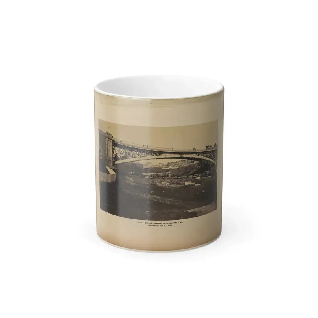 Aqueduct Bridge, Georgetown, D.C., Erected by Maj. Gen. M.C. Meigs (U.S. Civil War) Color Changing Coffee Mug 11oz - Go Mug Yourself