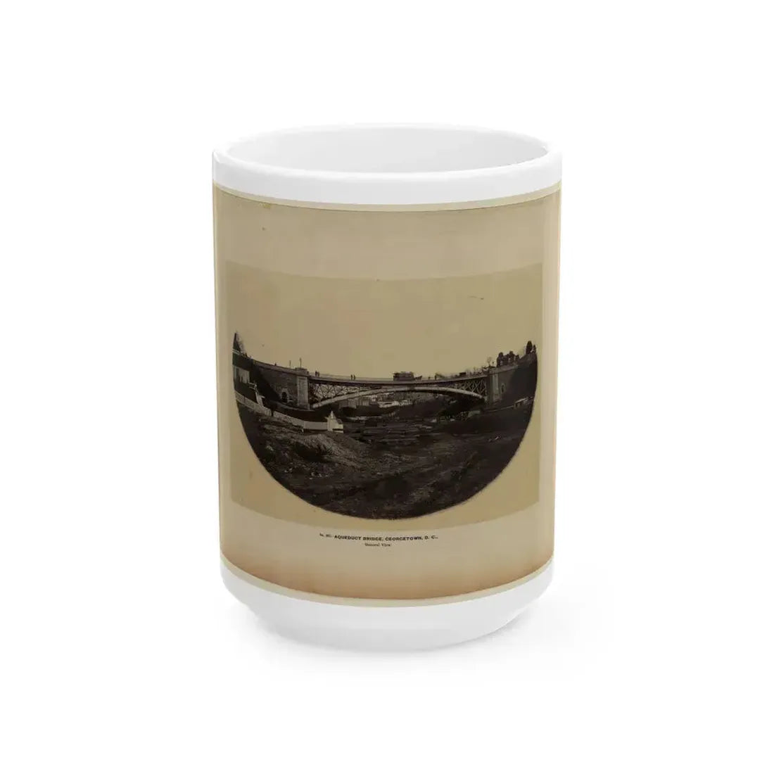 Aqueduct Bridge, Georgetown, D.C., General View (U.S. Civil War) White Coffee Mug 15oz - Go Mug Yourself