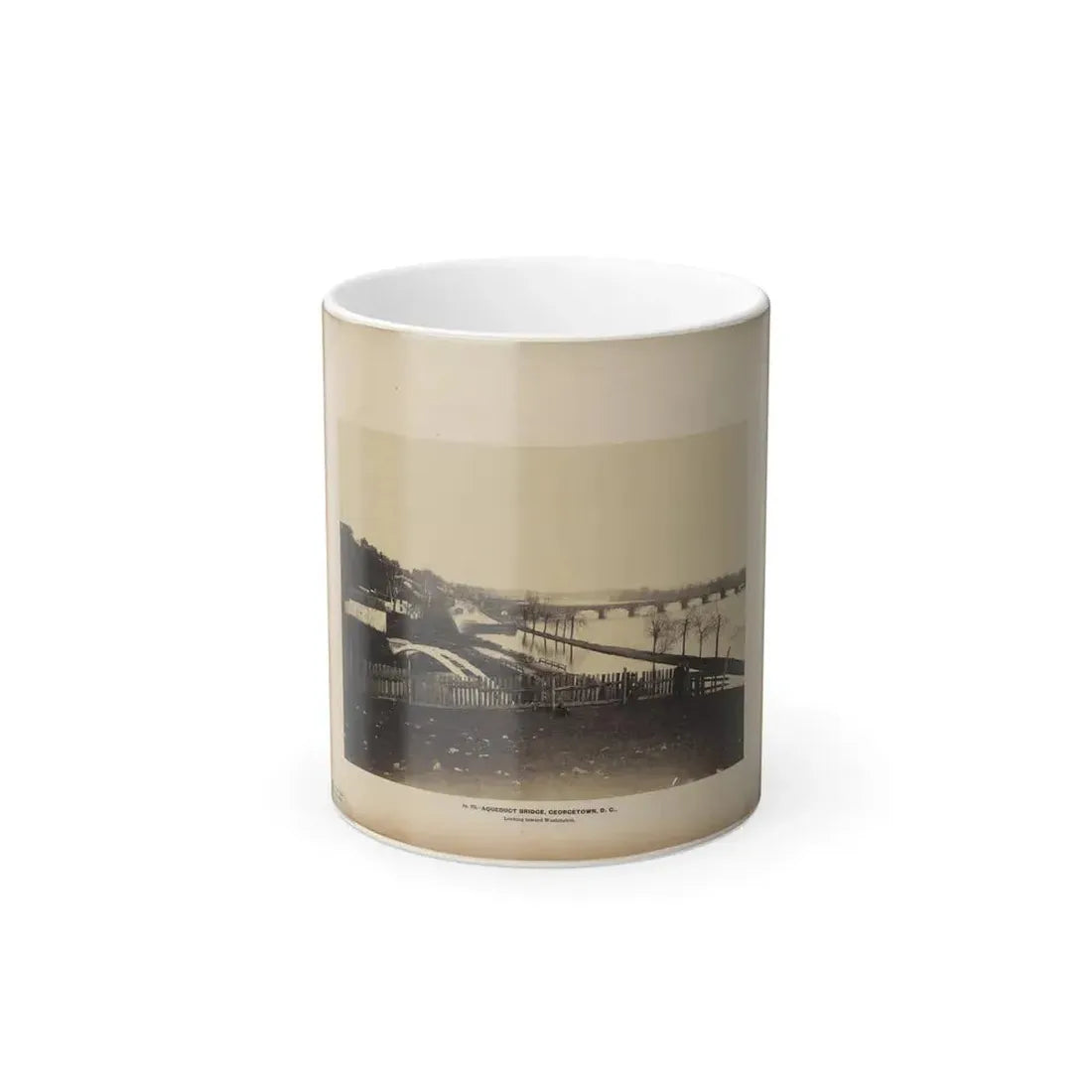 Aqueduct Bridge, Georgetown, D.C., Looking Toward Washington (U.S. Civil War) Color Changing Coffee Mug 11oz Default Title - Go Mug Yourself