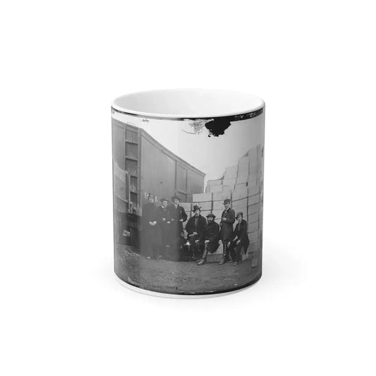 Aquia Creek Landing, Va. Clerks of the Commissary Depot by Railroad Car and Packing Cases (U.S. Civil War) Color Changing Coffee Mug 11oz Default Title 11oz - Go Mug Yourself