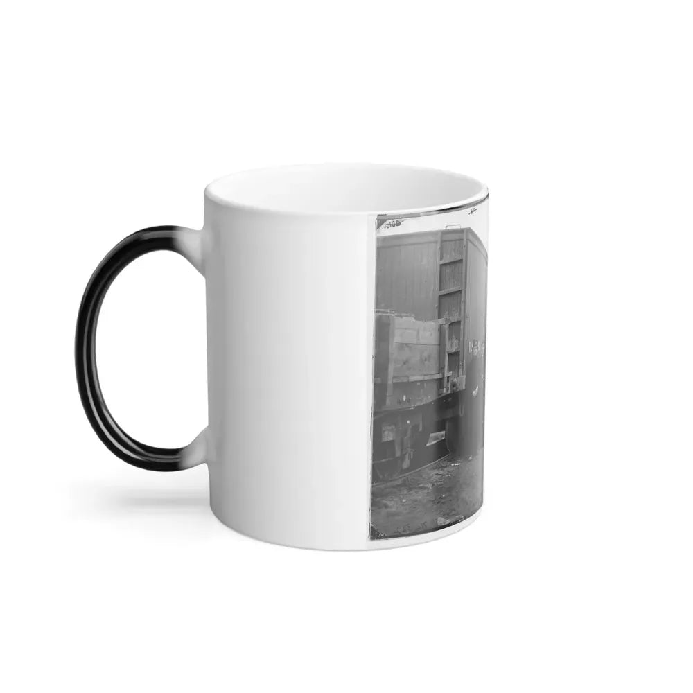 Aquia Creek Landing, Va. Clerks of the Commissary Depot by Railroad Car and Packing Cases (U.S. Civil War) Color Changing Coffee Mug 11oz - Go Mug Yourself